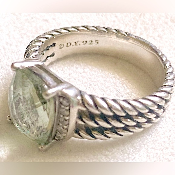 David Yurman Petite Wheaton Prasiolite & Diamond Ring - Picture 5 of 13